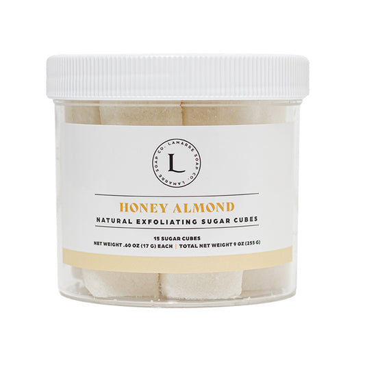 Lamarre Soap Co. Honey Almond Natural Exfoliating Sugar Cubes Front.